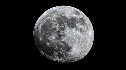 Obraz premium A detailed view of the moon's surface, showcasing its craters and texture.