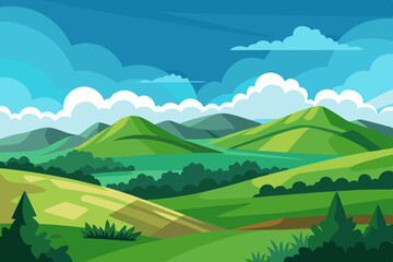 Vector summer mountain landscape