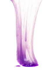 Purple sleaze pouring, slime dripping isolated on white background