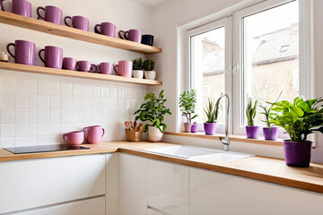 kitchen with flowers