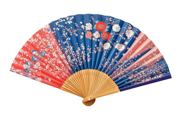 A beautifully crafted Japanese hand fan featuring an intricate floral pattern. 