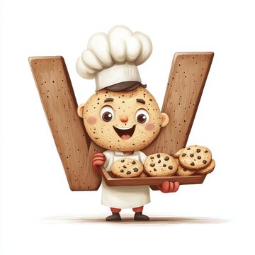 cookie baker holding tray, letter w clip art preview