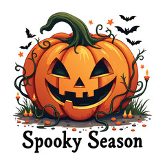 Spooky season halloween pumpkin vector illustration design