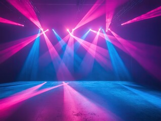 Vibrant Stage Lights Shining in Colorful Patterns for Concerts and Events.