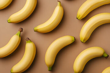 Many bananas on a brown background