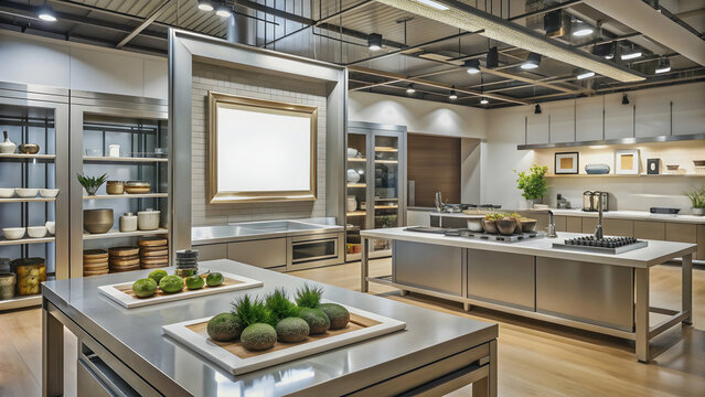 Culinary exhibition in a high-end kitchen appliance showroom