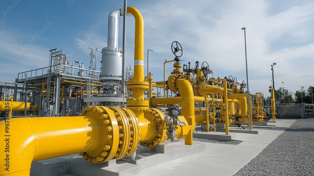 Poster natural gas distribution system infrastructure for efficient pipeline transportation and supply