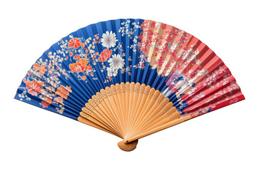 A beautifully crafted Japanese hand fan featuring an intricate floral pattern. 
