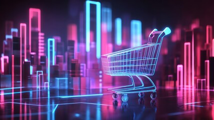 Shopping Cart in Neon City