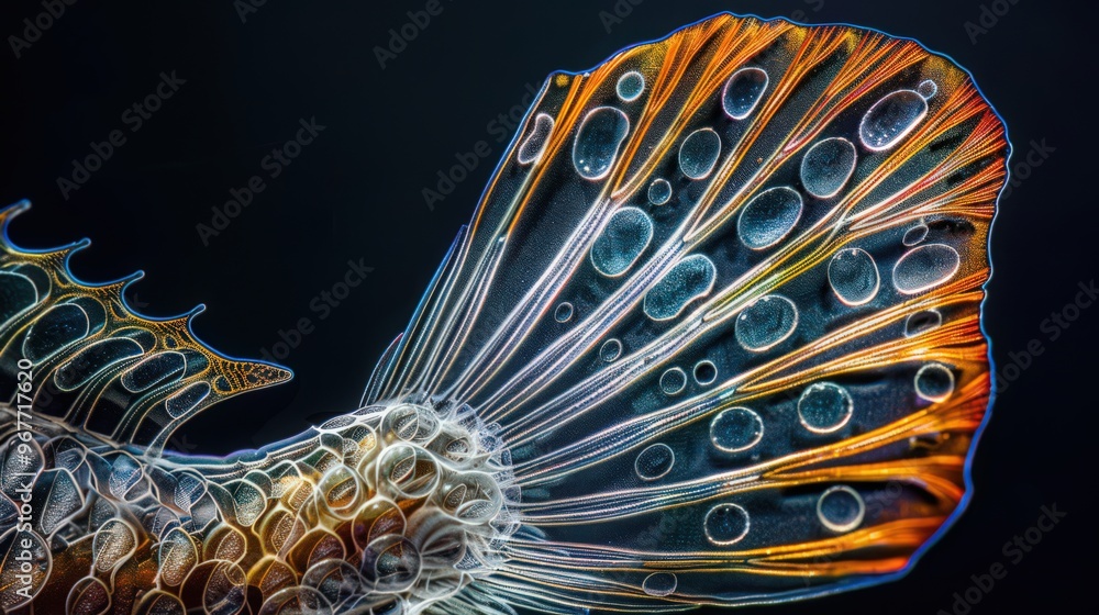 Poster cross-section of a fish gill, showing the intricate structure that allows for efficient oxygen extra