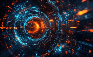Obraz premium Abstract Digital Tunnel