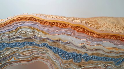 Cross-section of a human hair, revealing the layers of the cuticle, cortex, and medulla.