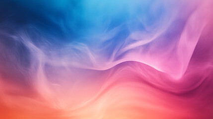 A colorful abstract illustration showcasing swirling hues of blue, pink, and orange blending together in a soft, dreamy landscape