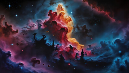 Obraz premium Stary night cosmos. Colorful space galaxy cloud nebula. Universe science astronomy. Supernova background wallpaper