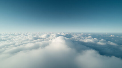 Naklejka premium Aerial view of clouds from airplane window