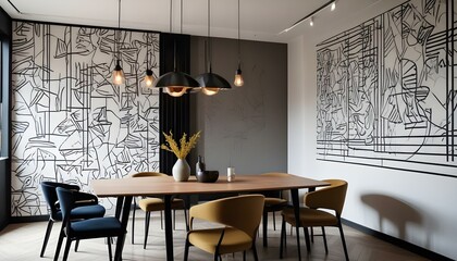 Photo interior modern design room 3d illustration;