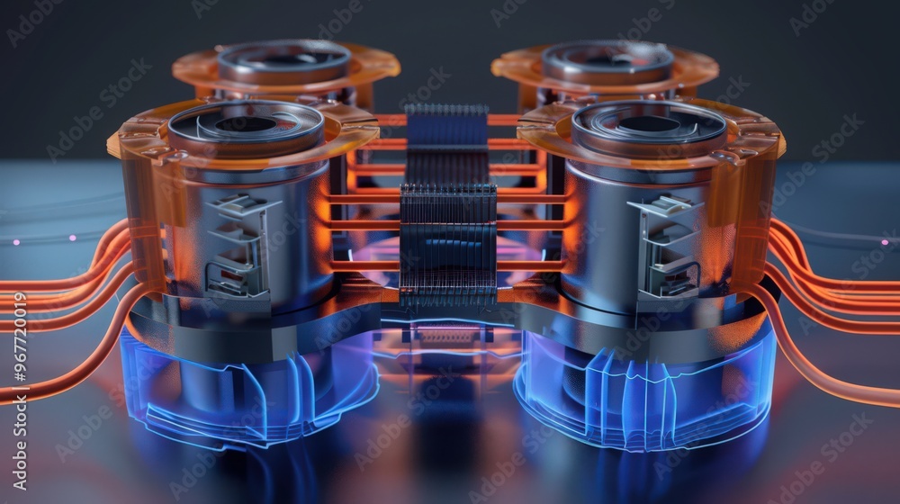 Poster cross-section of a series resonant circuit, illustrating the interaction between inductors and capac