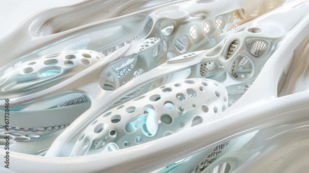 Poster cross-section of a soft robotics system, highlighting its flexible materials and design for tasks re