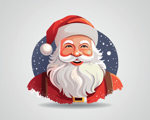 Smiling Santa Art for Holiday Themes