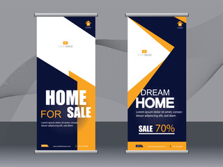 Obraz premium Business banner roll up set, standee banner template. modern banner.