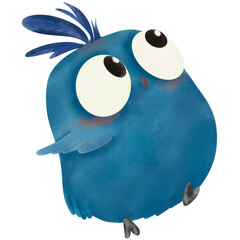 Cute Blue Bird With big eye