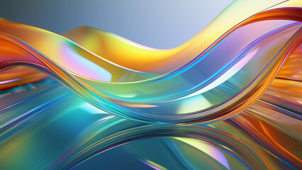 Fundo abstrato com efeito de vidro, acrílico, transparente, cores suaves. Renderização 3D