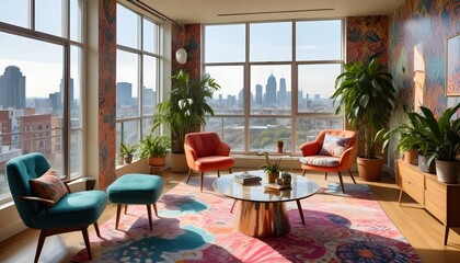Photo interior modern design room 3d illustration;