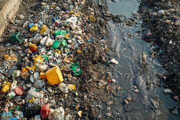 Waste landfill illustration created with Generative AI