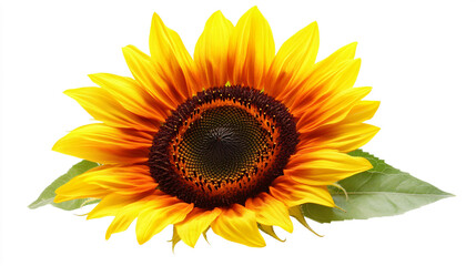 Fototapeta premium Vibrant Ripe Sunflower with Yellow Petals and Dark Middle