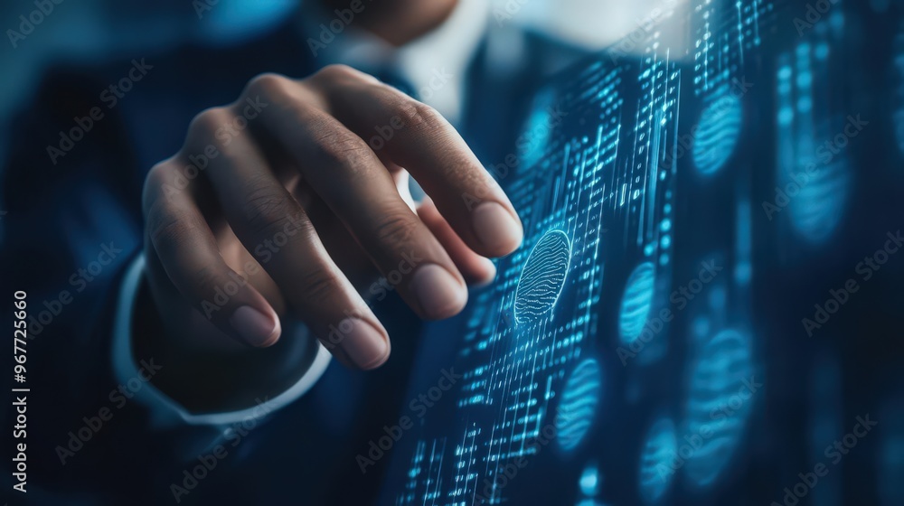 Poster data protection and cybersecurity are elevated by biometric authentication on digital tablets,