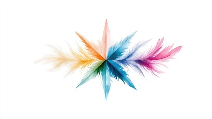 Obraz premium A vibrant abstract design featuring colorful feathers radiating outward, perfect for artistic and creative projects.
