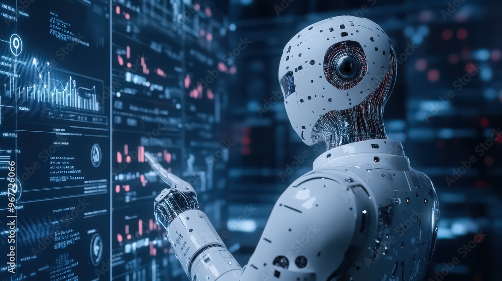 Poster data science and ai technology work together seamlessly, utilizing machine learning to enhance decis