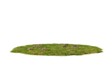 Green grass patch isolated on transparent background. Nature, eco, environment, and organic concept.
