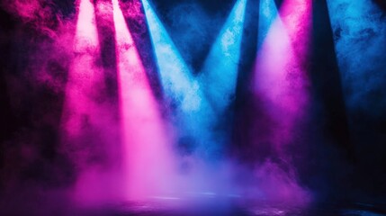 Neon Lights and Smoke A Dreamy, Mystical Background.