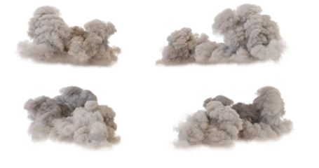 Smoke cloud special effect, isolated on transparent background. Abstract design element, cloud collection