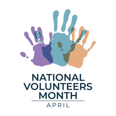 National Volunteers Month vector design template good for celebration usage. National Volunteers Mont design. flat design. eps 10.