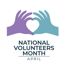 National Volunteers Month vector design template good for celebration usage. National Volunteers Mont design. flat design. eps 10.