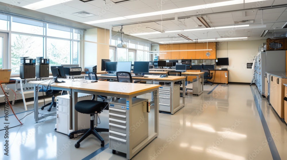 Aufkleber workbenches equipped with multi-functional workstations and collaborative tools support interdiscipl