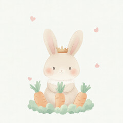 Fototapeta premium Cute Bunny King.