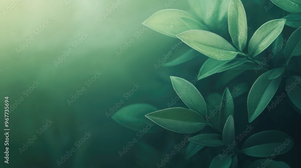Poster minimalist green background with a smooth gradient effect, great for environmental or fresh visual c