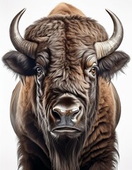 Naklejka premium Bison isolated on white