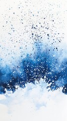 Obraz premium Abstract Watercolor Background Navy Blue and White Splashes for Design.