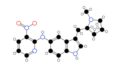 cp-135807 molecule, structural chemical formula, ball-and-stick model, isolated image serotonin receptor agonists