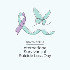 International Survivors of Suicide Loss Day vector design template good for celebration usage. International Survivors of Suicide Loss Day vector design. continuous line drawing. eps 10.