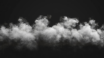 Fototapeta premium Realistic smoke or clouds with transparent background overlay, ideal for weather or fog effects.