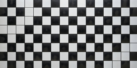 Fototapeta premium Pattern of white and black checkered squares resembling a mason or chessboard , geometric, monochrome, background, design