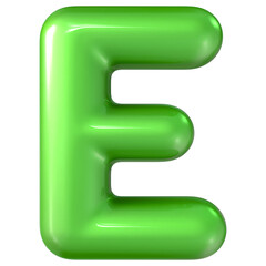 Balloon Green Font E 3d Render
