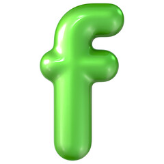 Balloon Green Font f 3d Rendering