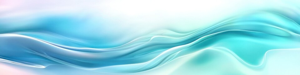 Naklejka premium Blurry smooth flow liquid banner with blue color fluid blurry texture. Soft wavy cloudy curve light gradient mesh.