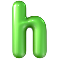 Balloon Green Font h 3d Rendering